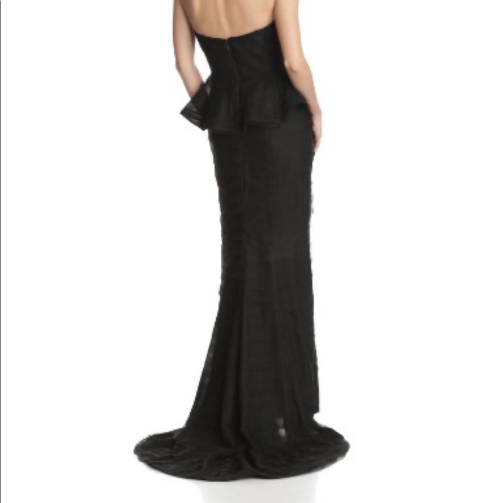Adriana Papell strapless shutter tulle peplum long gown - Picture 3 of 12